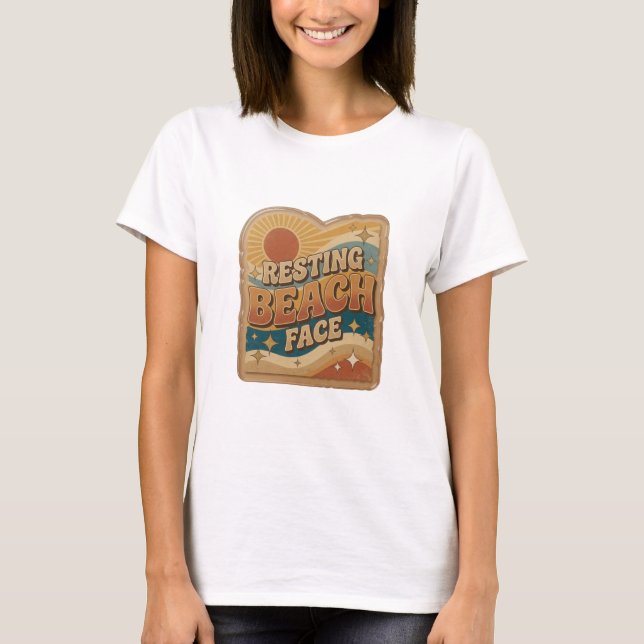 Snappy Orange RESTING BEACH FACE Graphic Tee (Front)