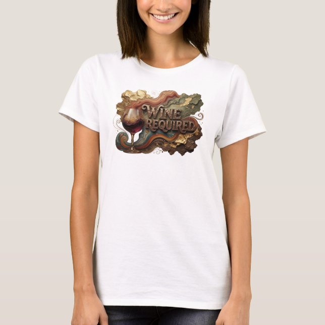 Snappy Orange WINE REQUIRED Quote Shirt (Front)