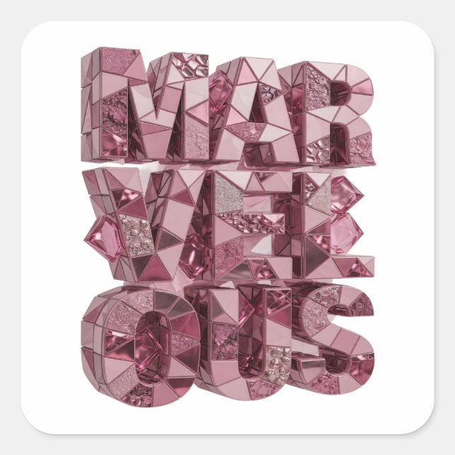 Snappy Pink MARVELOUS Sticker Motif (Front)