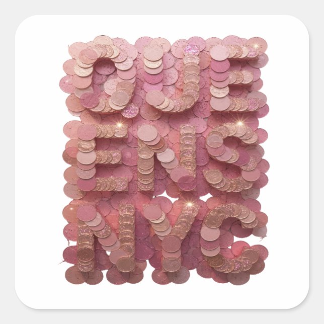 Snappy Pink QUEENS NYC Square Sticker (Front)