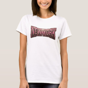 Snappy Red NEW YORK Artistic Motif T-Shirt
