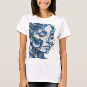 Snappy Silver ABSTRACT ART Fashion Print T-Shirt