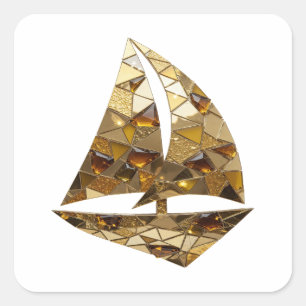 Snappy Silver Abstract Square Sticker