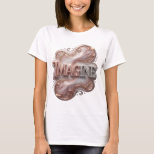 Snappy Silver IMAGINE Text Design T-Shirt