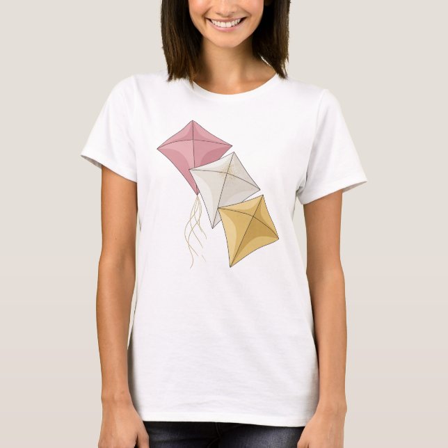 Snappy Silver KITE FLYING Slogan Design T-Shirt (Front)
