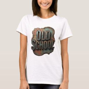 Snappy Silver OLD SCHOOL Print T-Shirt