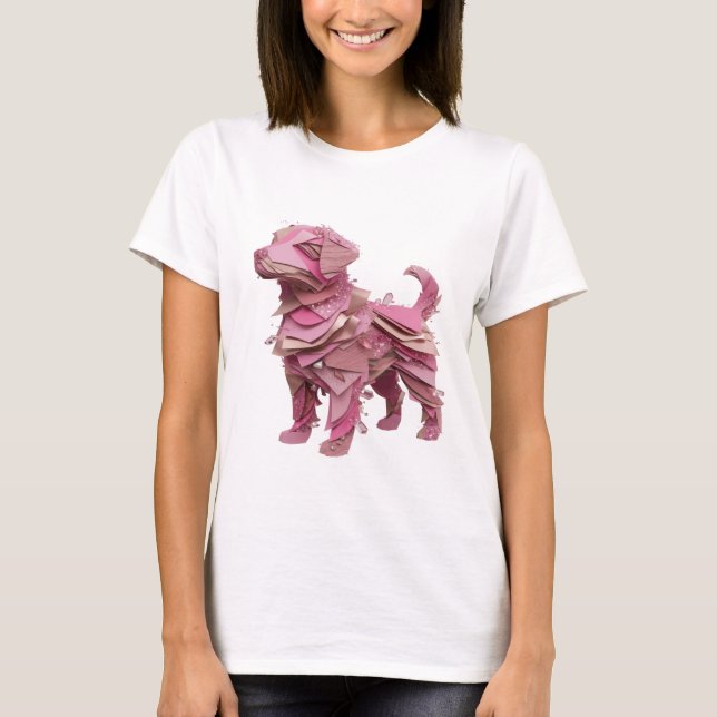 Snappy Silver PINK DOG Custom Design T-Shirt (Front)