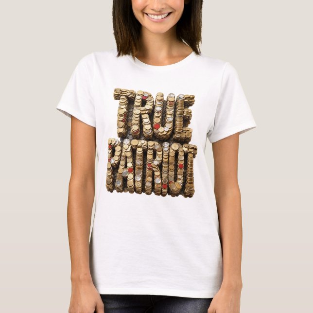 Snappy Silver TRUE PATRIOT Design T-Shirt (Front)