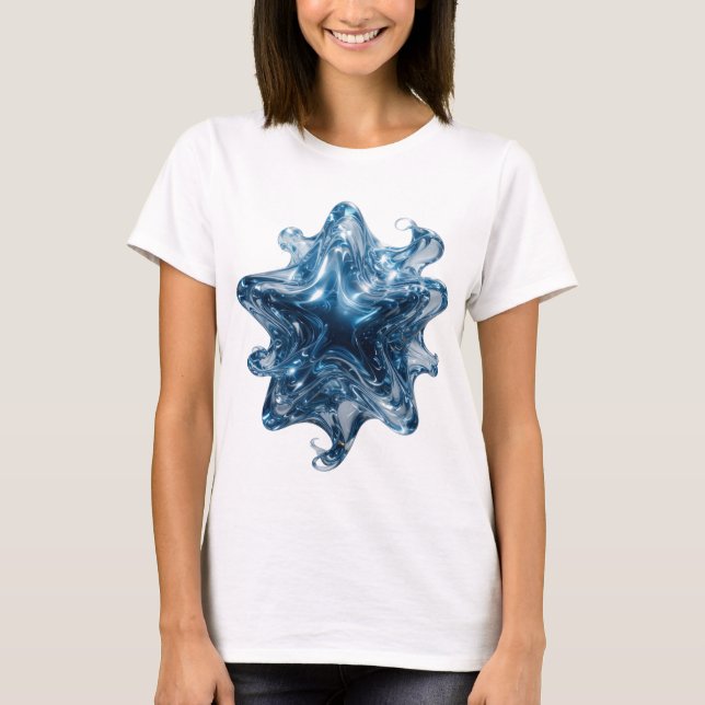 Snappy Silver WATER STAR Custom Design T-Shirt (Front)