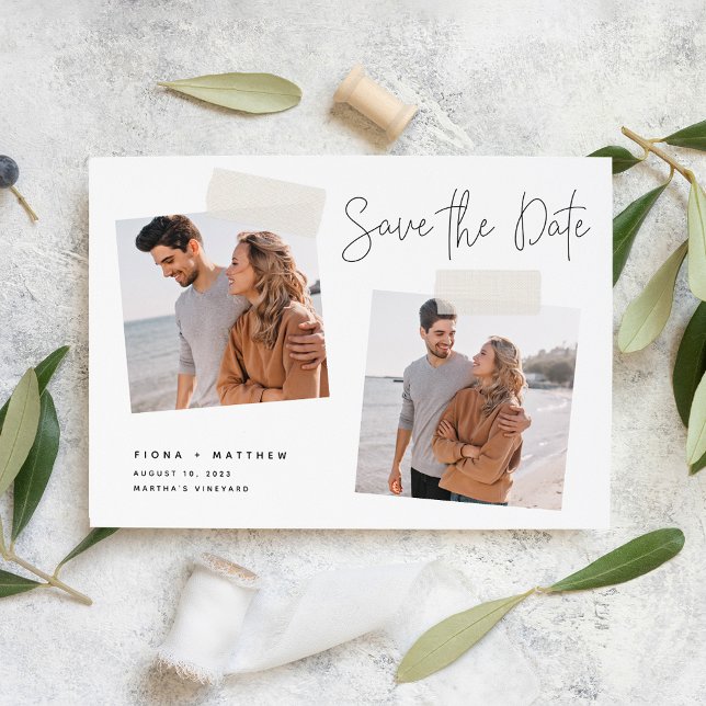 Snapshot | Modern Casual Two Photo Save The Date (Creator Uploaded)