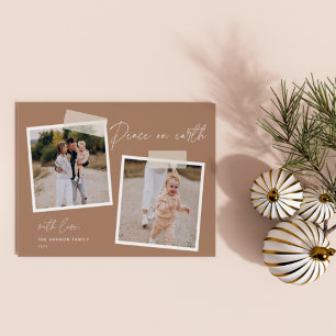 Snapshot Peace on Earth Two Photo Holiday Card