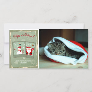 Snapshots of Santa and Frosty Photo Card