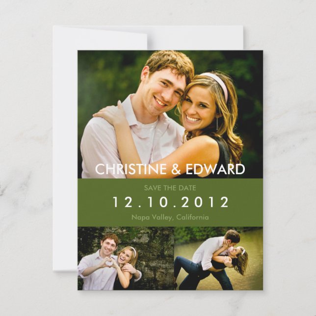 Snapshots Wedding Save the Date Card (Front)
