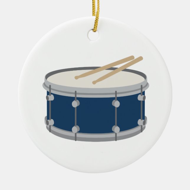 Snare Drum Ceramic Tree Decoration (Front)