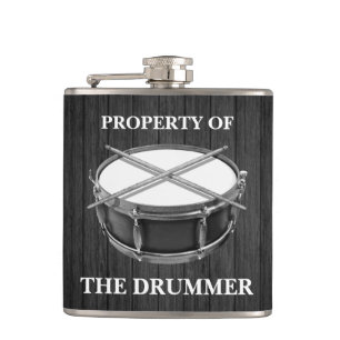 Snare Drum Drumsticks Rock & Roll Musician Drummer Hip Flask