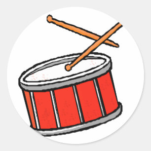 Snare Drum Red Classic Round Sticker