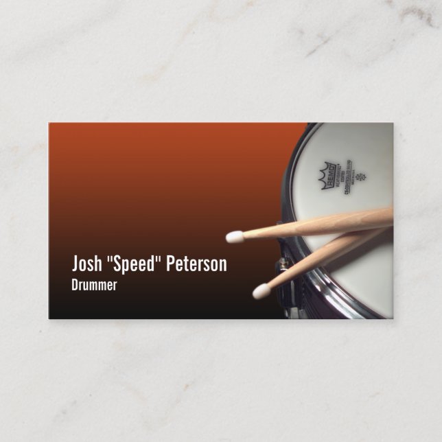 Snare Drum Red Drummer Musician Business Card (Front)