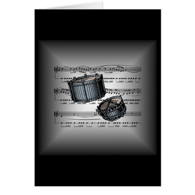 Snare Drums ~ 3-D Sheet Music  ~ Silver & Black (Front)
