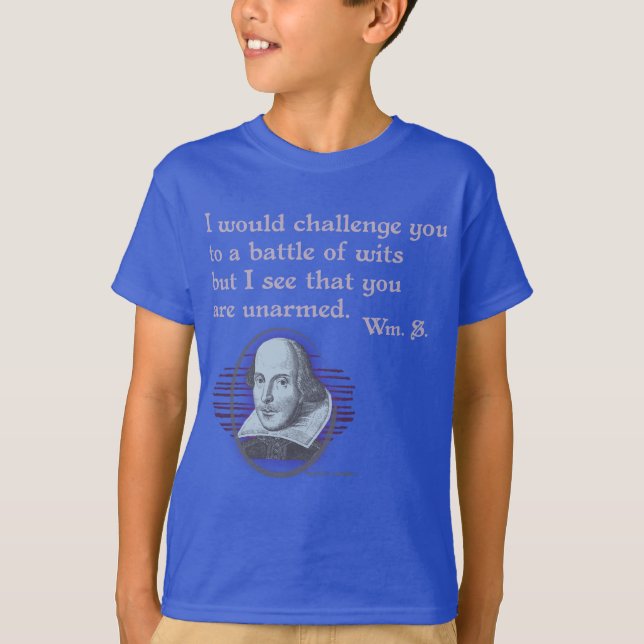 Snark Shakespeare Unarmed Wits T-Shirt (Front)