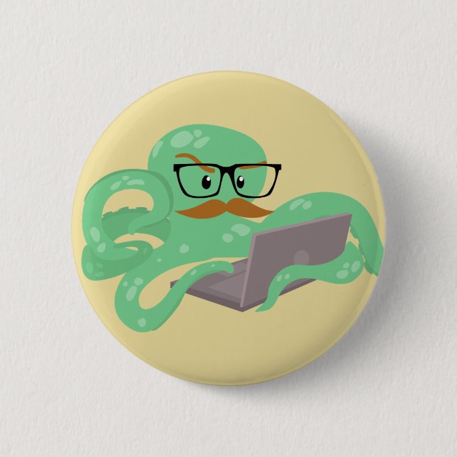 Snarktopus Internet Octopus 6 Cm Round Badge (Front)