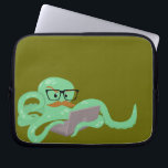 Snarktopus Internet Octopus Laptop Sleeve<br><div class="desc">What... what am I even looking at? This is an octopus,  with a moustache,  and glasses,  looking at the internet? I don't get it.</div>