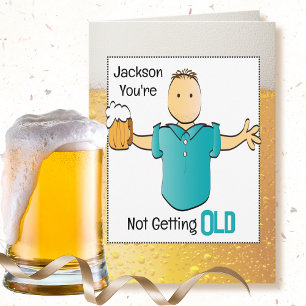 Snarky 60th Birthday Male Cartoon Beer Old Age Fun Card