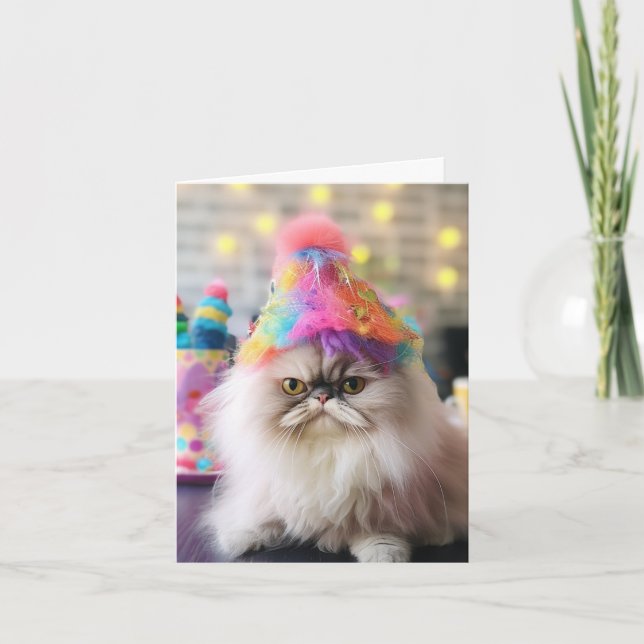 Snarky Cat Birthday Greeting Card (Front)