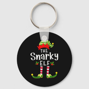 Snarky Christmas Elf Matching Pajama X-mas Party Key Ring