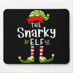 Snarky Christmas Elf Matching Pajama X-mas Party Mouse Mat