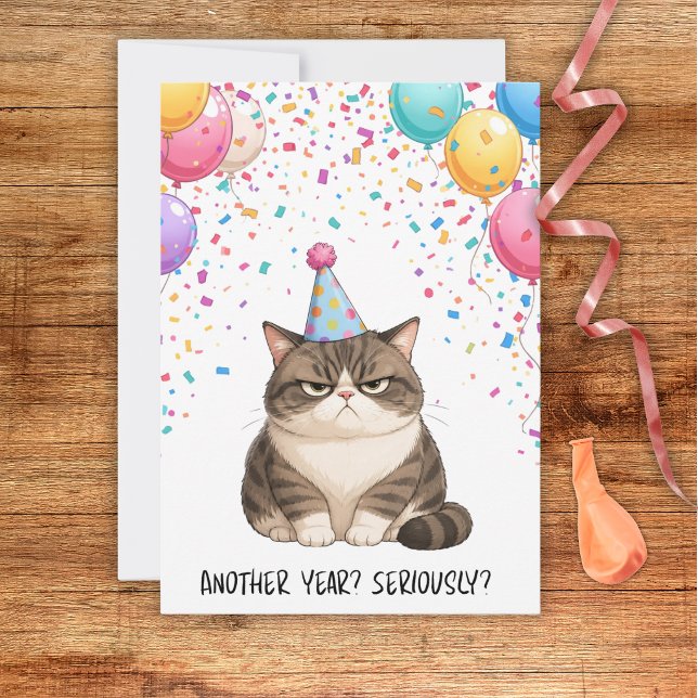 Snarky Fat Cat Birthday Card (Creator Uploaded)
