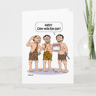 Snarky "Fire with Cake" Birthday Card