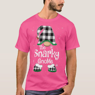 Snarky Gnome Buffalo Plaid Matching Family Christm T-Shirt