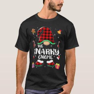 Snarky Gnome Buffalo Plaid Red Matching Family Chr T-Shirt