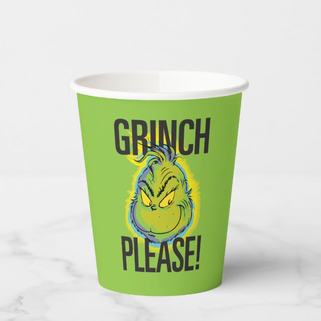 Snarky Grinch | Funny Grinch Please Quote Paper Cups (Left)