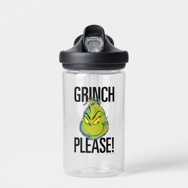 Snarky Grinch | Funny Grinch Please Quote Water Bottle (Front)