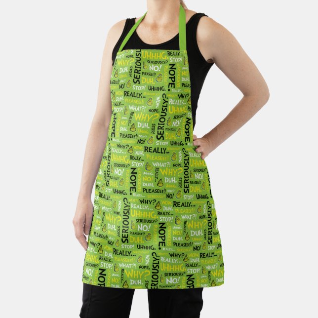 Snarky Grinch | Grinch Snarky Phrase Pattern 2 Apron (Insitu)