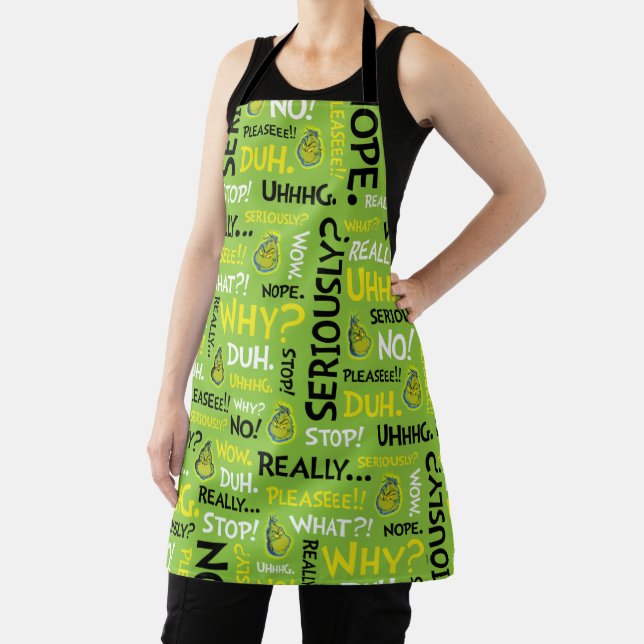 Snarky Grinch | Grinch Snarky Phrase Pattern Apron (Insitu)