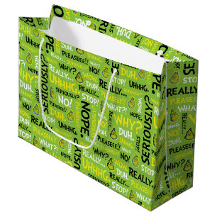 Snarky Grinch   Grinch Snarky Phrase Pattern Large Gift Bag