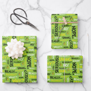 Snarky Grinch Grinch Snarky Phrase Pattern Wrapping Paper Sheet