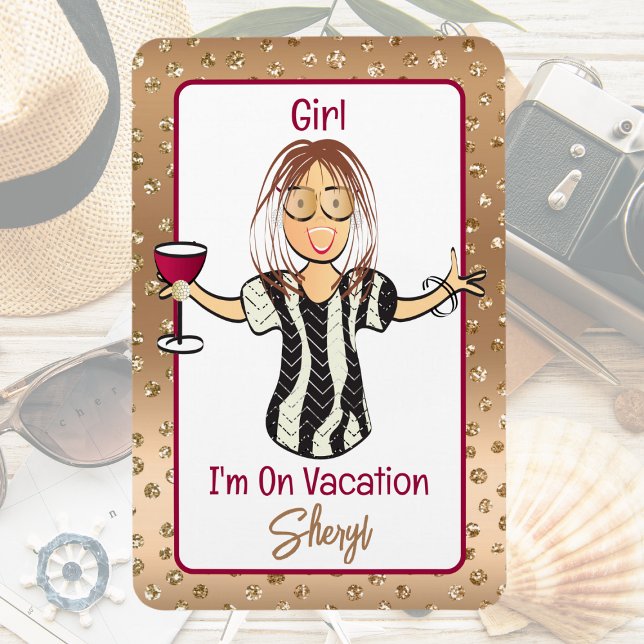 Snarky Vacation For Her Cruise Ship Door Brunette  Magnet (Creator Uploaded)