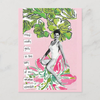 Snarky Vacation Postcard Work Gets in the Way