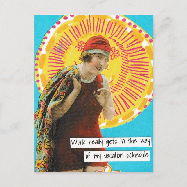Snarky Vacation Postcard Work Schedule (Front)