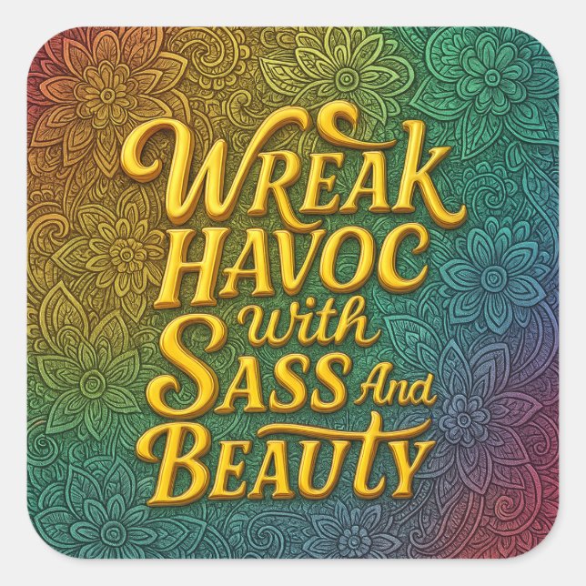 Snarky Wreak Havoc with Sass and Beauty Sticker (Front)