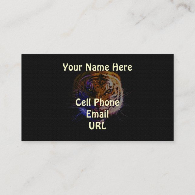 Snarling Bengal Tiger Big Cat Wildlife Art Business Card (Front)