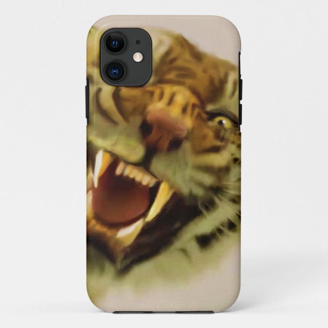 Snarling Bengal Tiger Big Cat Wildlife Art Case-Mate iPhone Case (Back)