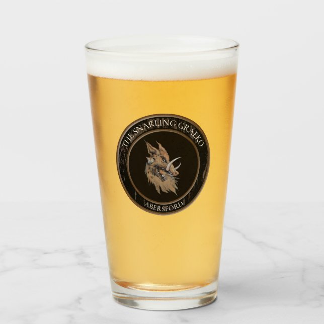 Snarling Graeko Beer Glass Tumbler (Front Filled)