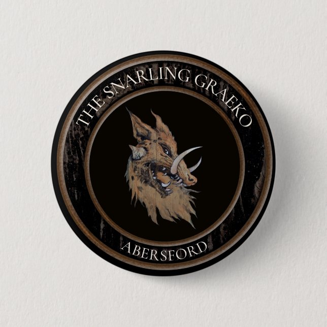 Snarling Graeko Button (Front)