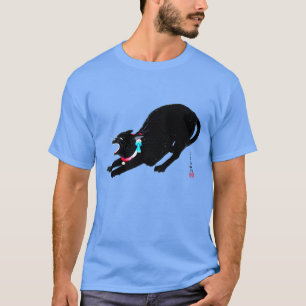 Snarling Hissing Black Japanese Cat T-Shirt