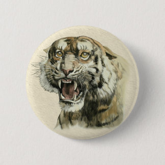 Snarling Tiger 6 Cm Round Badge