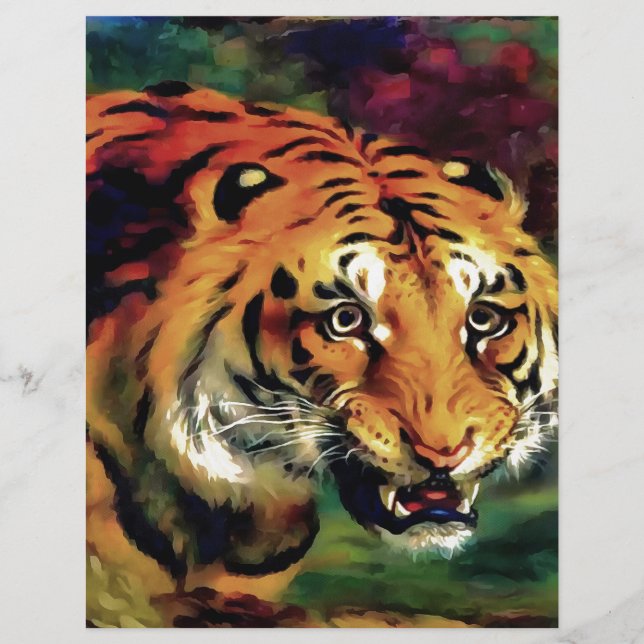Snarling Tiger Artistic Portrait (Front)